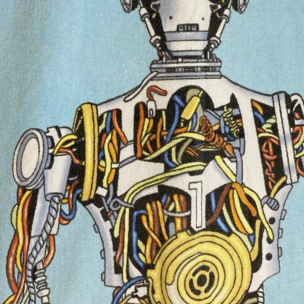 Vintage C-3PO Star Wars Beach Towel 100% Cotton Lucas Film Robot Pre Covered